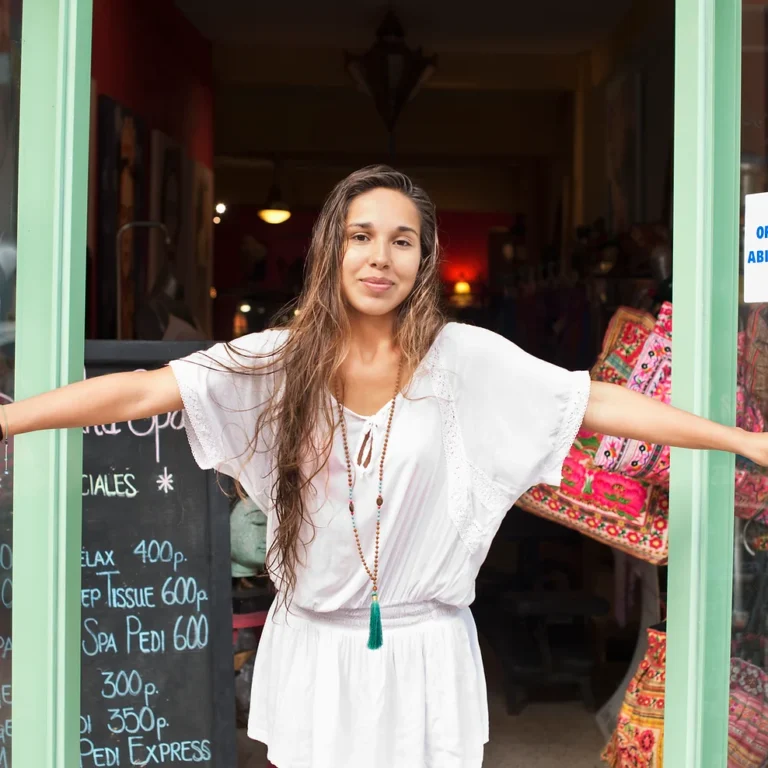 Woman opening a business